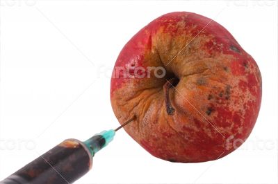 Hormone Apple on the White Background