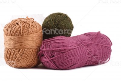Woolen Colors on the White Background