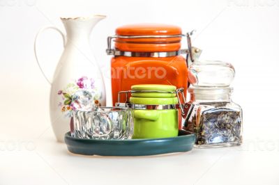 Multi-colored ceramic kitchen ware