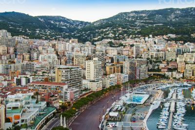 Monaco, port and residential areas