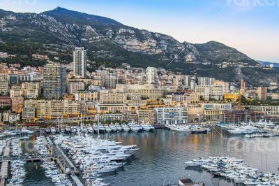 Monaco, port and residential areas