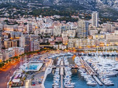 Monaco, port and residential areas