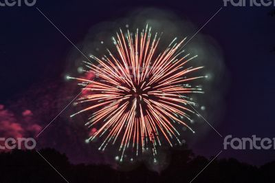 Fireworks bokeh patriotic background
