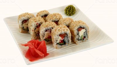 japaneese cuisine meal sushi rolls