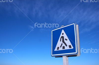 Road pedestrian crossing sign