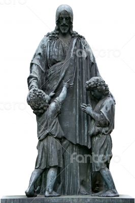 Mature tombstone sculpture of Jesus Christ