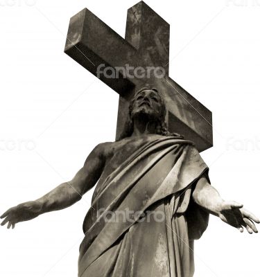Ancient marble statue figure of Jesus Christ