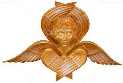 Golden angel figurine church decoration