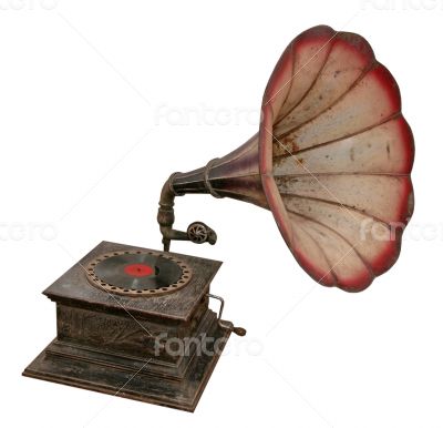 antique sound output phonograph or gramophone