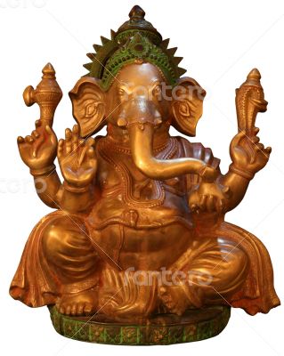  isolated Buddhist statuette of elephant