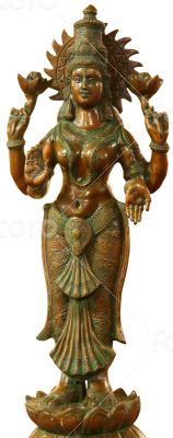 vintage bronze Buddhist statuette
