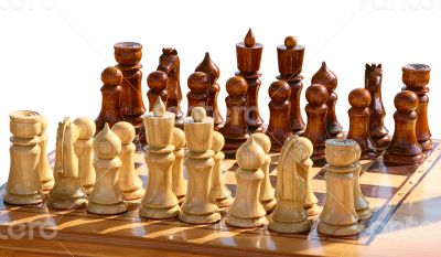 chess figurines on playing board