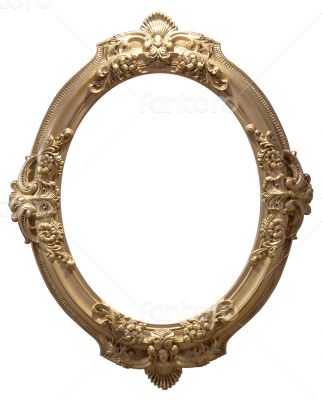 empty oval golden handmade frame