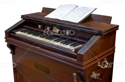 antique foot-propelled reed-organ or clavier