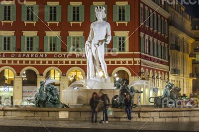 Nice, Massena Square in evening