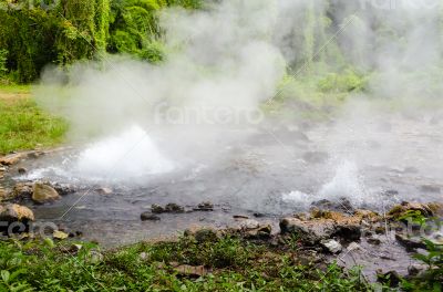 Spring of naturally hot water
