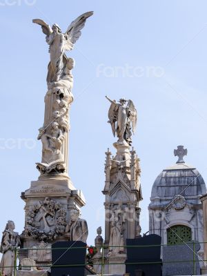 Nice, France. Gravestone monuments on a city cemetery