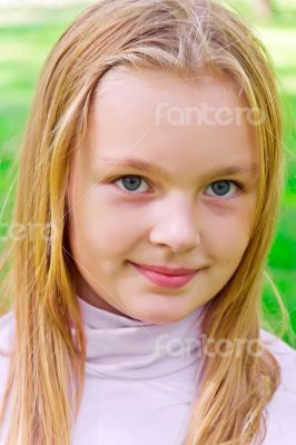 Cute girl with big blue eyes Cute girl with big blue eyes