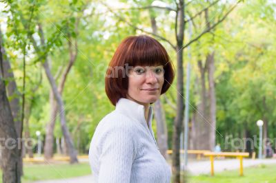 Woman with brown hair