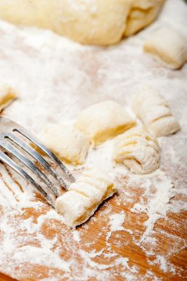 making fresh Italian potato gnocchi