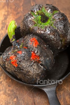 charcol scorched fresh bell peppers