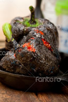 charcol scorched fresh bell peppers