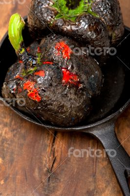 charcol scorched fresh bell peppers