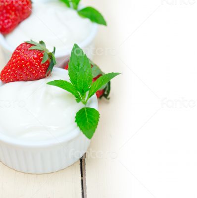 organic Greek yogurt and strawberry