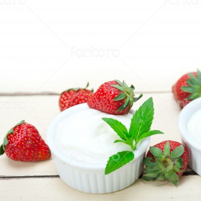 organic Greek yogurt and strawberry