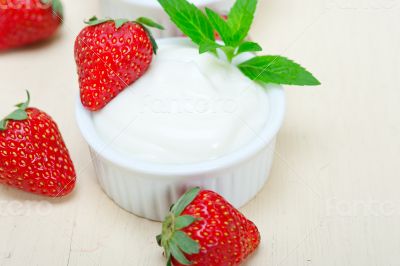 organic Greek yogurt and strawberry