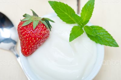 organic Greek yogurt and strawberry