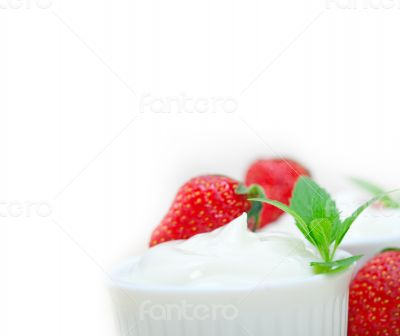 organic Greek yogurt and strawberry