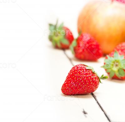 fresh fruits apples pears and strawberrys