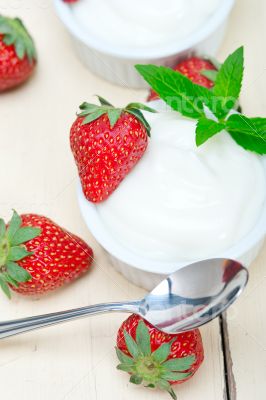 organic Greek yogurt and strawberry