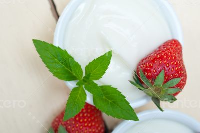 organic Greek yogurt and strawberry