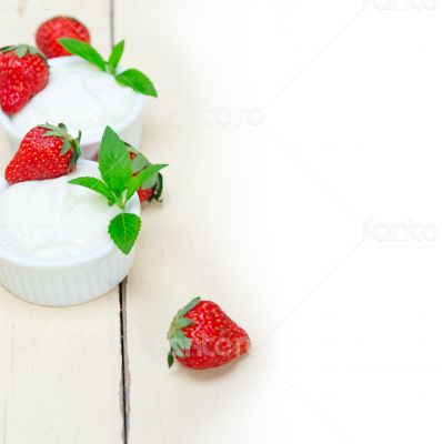 organic Greek yogurt and strawberry