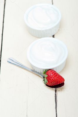 organic Greek yogurt and strawberry