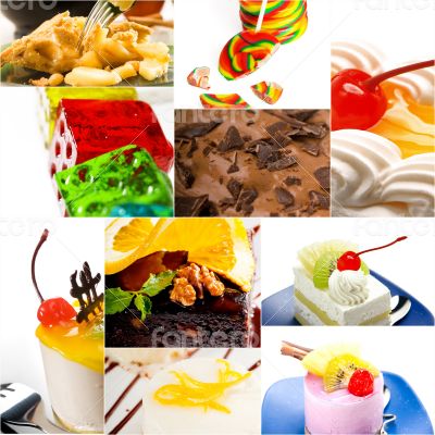 dessert cake and sweets collection collage