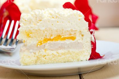 whipped cream mango cake