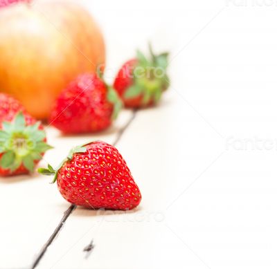 fresh fruits apples pears and strawberrys