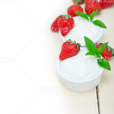 organic Greek yogurt and strawberry