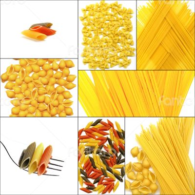 various type of Italian pasta collage various type of Italian pasta collage