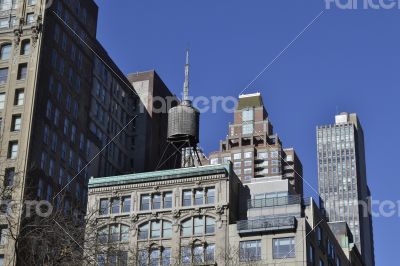 Water tower on top of a building