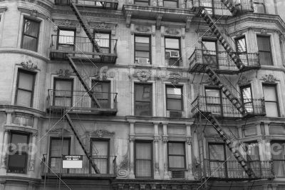Fire escape in black and withe Fire escape in black and withe