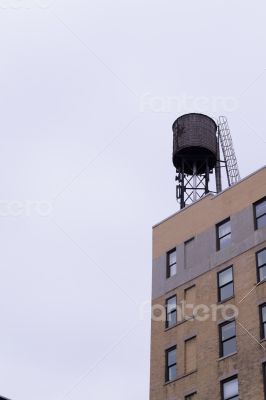 Water tower against the sky