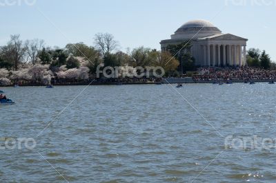 Thomas Jefferson Memorial by the flowers