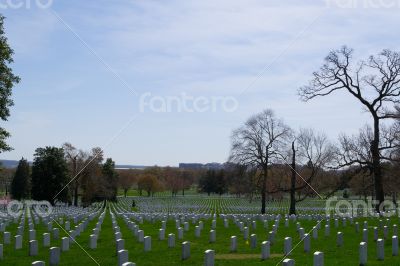 Blue sky over the Arlington Cemetery 