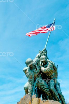 Marine Corps War Memorial under a blue sky