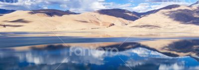 Tso Moriri Himalayan high altitude lake panorama