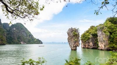 High angle view Khao Tapu or James Bond Island